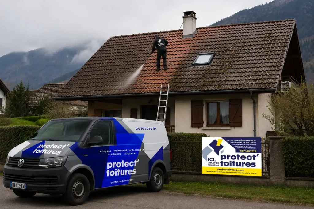 Nettoyage de toitures en Rhône-Alpes - Protect'toitures